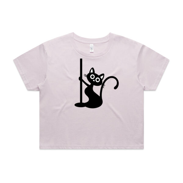 Pole Dancing Kitty  Crop Tee Thumbnail